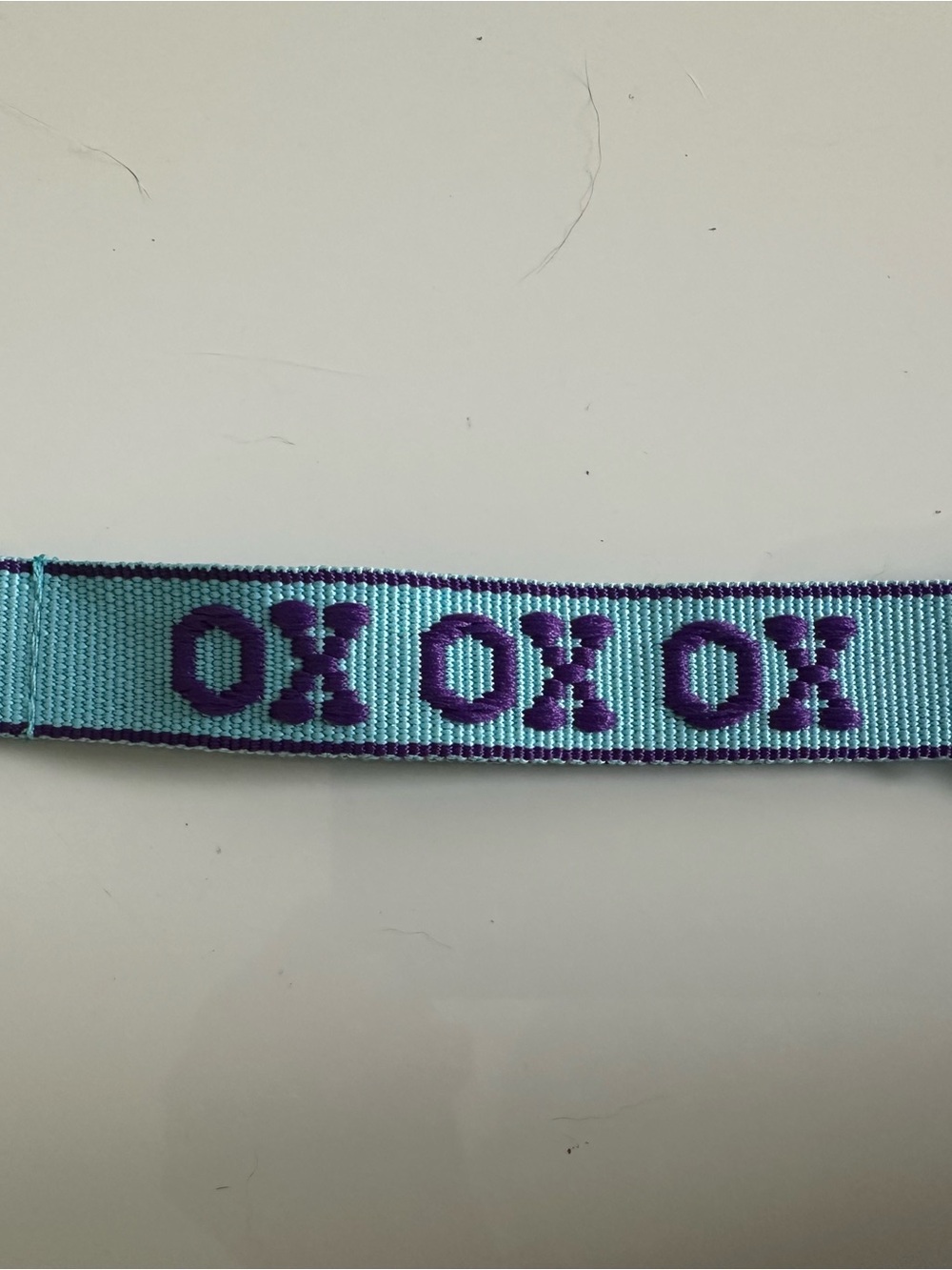 Kids Aquamarine and Purple XO Ribbon key chain Accessory